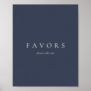 Affiche Cadeau de Faveurs de Mariage Minimal Navy
