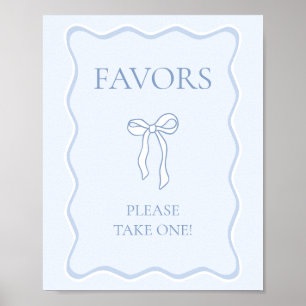 Affiche Cadeau de fête de fiançailles Blue Tying the Knot