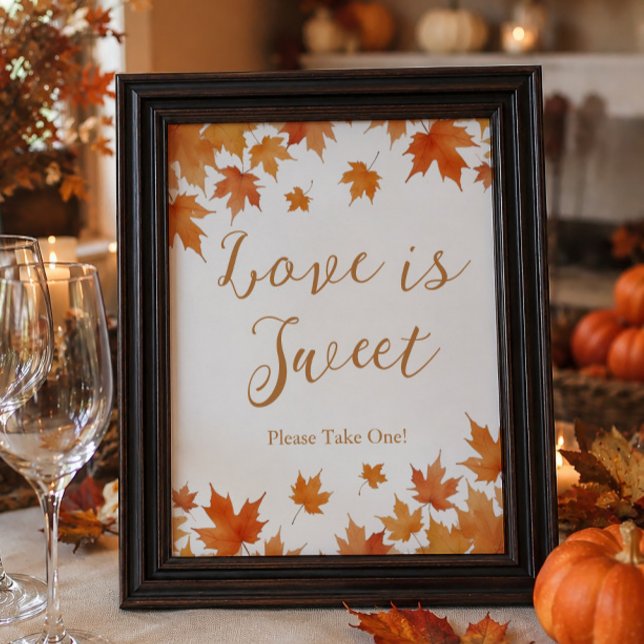 Affiche Cadeau de Fête de Fiançailles d'Automne L'Amour es (Créateur téléchargé)