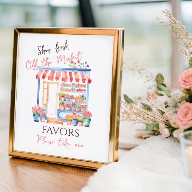 Affiche Cadeau de Fête de Fiançailles Floral Frais de Marc (Créateur téléchargé)