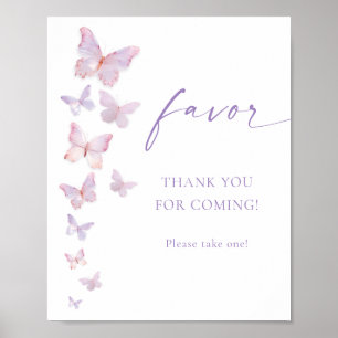 Affiche Cadeau de Fête de Mariage Papillon