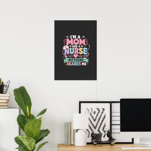 Affiche Cadeau de fête des mères pour maman et infirmière 