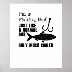 Affiche Cadeau de fête des pères pour pêcheur Cool Pêche p
