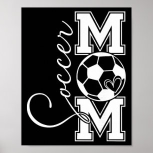 Affiche Cadeau de fierté de maman de football vintage pour