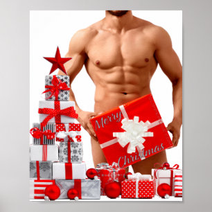 Affiche Cadeau de fierté gay SlipperyJoe Noël LGBTQIA emba