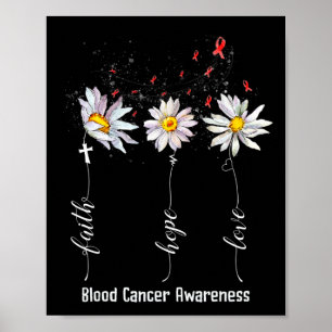 Affiche Cadeau de fleur de sensibilisation au cancer du sa
