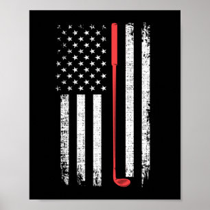 Affiche Cadeau de golf pour hommes, American Flag Golf Clu