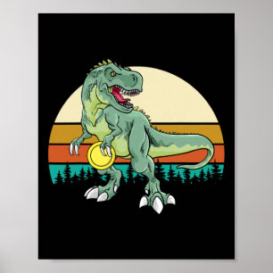 Affiche Cadeau de golfeur de dinosaure Dino rétro T Rex Di