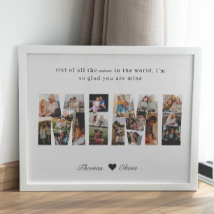 Affiche Cadeau de grand-mère Mimi 18 Photo Collage pour la