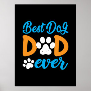 Affiche Cadeau de grand-père Meilleur papa de chien de t