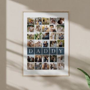 Affiche Cadeau de grille de 30 photos de papa Souvenir de