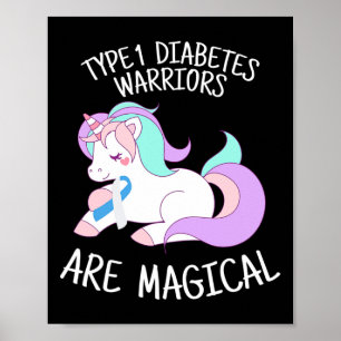 Affiche Cadeau de guerrier de diabète de licorne