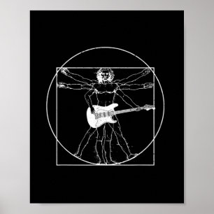 Affiche Cadeau de guitare électrique Da Vinci Dessin