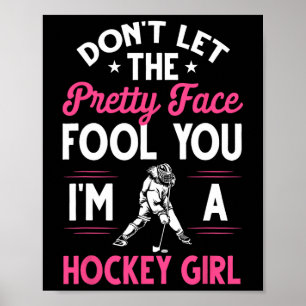 Affiche Cadeau De Hockey Fun Girl Pour Femmes Enfants Pla 