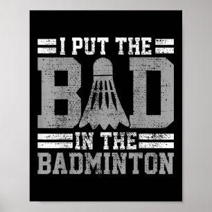 Affiche Cadeau de joueur de badminton drôle