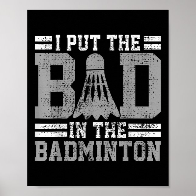 Affiche Cadeau de joueur de badminton drôle  (Devant)