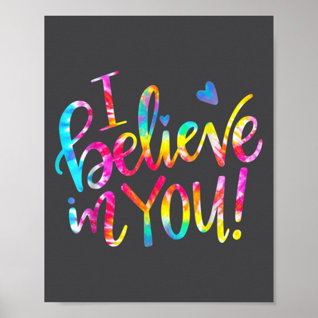 Affiche Cadeau de jour d'examen pour enseignant Tie Dye Je (Devant)