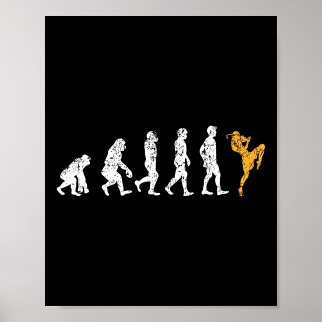 Affiche Cadeau de kickboxing Funny Evolution Muay Thai  (Devant)