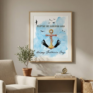 Affiche Cadeau de la fête des pères - Empreinte de pied de