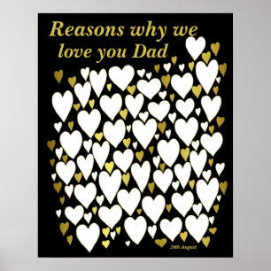 Affiche Cadeau de la fête des pères Papa pour les raisons 