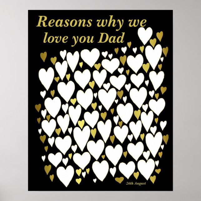 Affiche Cadeau de la fête des pères Papa pour les raisons  (Devant)