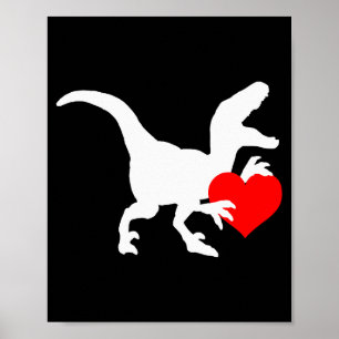 Affiche Cadeau de la Saint-Valentin Amour de Raptor Dino R