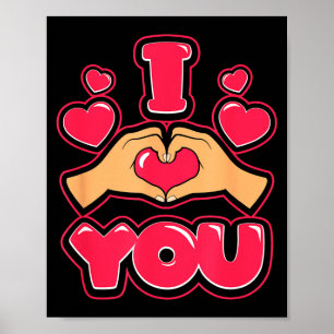 Affiche Cadeau de la Saint-Valentin mignon amour petite am