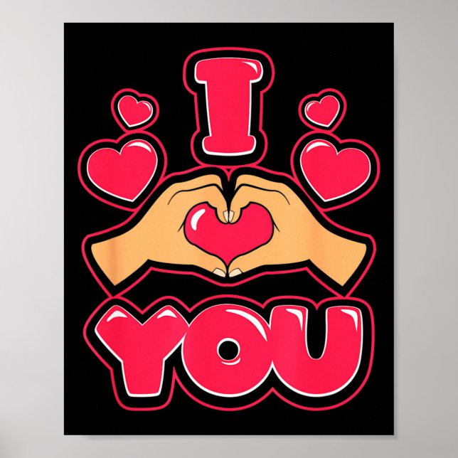 Affiche Cadeau de la Saint-Valentin mignon amour petite am (Devant)