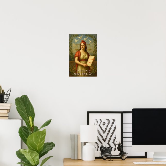 Affiche Cadeau de l'événement de la Journée des droits de  (Bureau à domicile)