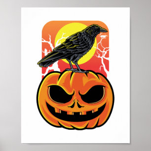 Affiche Cadeau de l'observateur d'oiseaux Halloween Crow