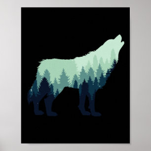 Affiche Cadeau de loup de nature de plein air de camping e
