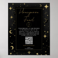 Cadeau de lune de miel Black & Gold Celestial Moon