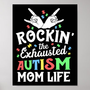 Affiche Cadeau de maman autiste Rockin 'la maman autiste é