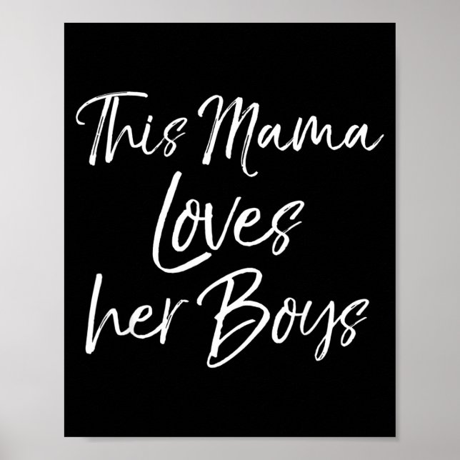 Affiche Cadeau de maman de garçon mignon pour la fête des  (Devant)