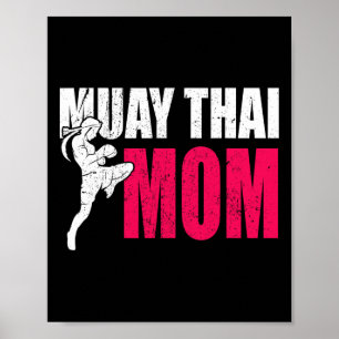 Affiche Cadeau de maman de Muay Thai Femmes Boxe Kickboxin
