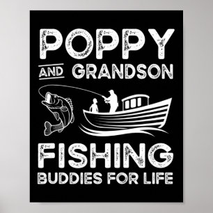 Affiche Cadeau de Mamie et petit-fils compagnons de pêche