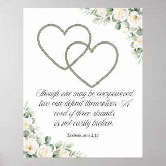 Affiche Cadeau de mariage et d'anniversaire de mariage : U