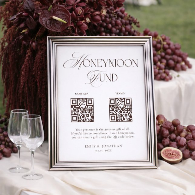 Affiche Cadeau de Mariage et Lune de Miel Blanc et Brun (Créateur téléchargé)