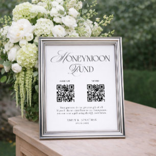 Affiche Cadeau de Mariage et Lune de Miel Noir et Blanc