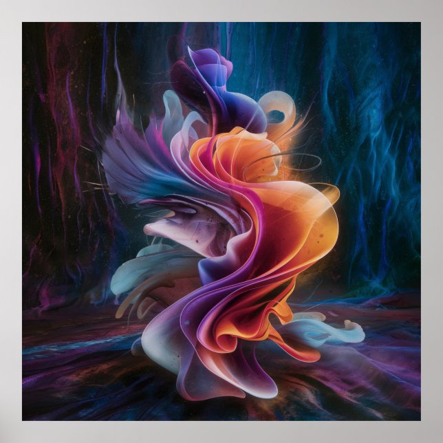 Affiche Cadeau de mariage Luxe Abstrait pour couple marié (Devant)