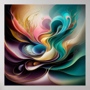 Affiche Cadeau de mariage Luxe Abstrait pour jeunes mariés