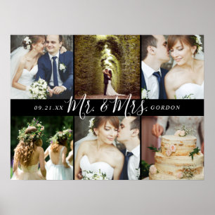 Affiche Cadeau de mariage M. et Mme 6 Collage de photos