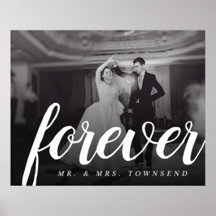 Affiche Cadeau de mariage photo M. et Mme pour toujours