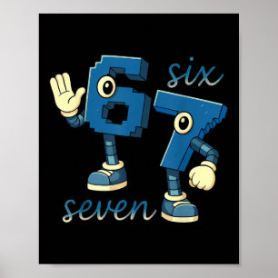 Affiche Cadeau de mème de numéro six sept rétro pour homme