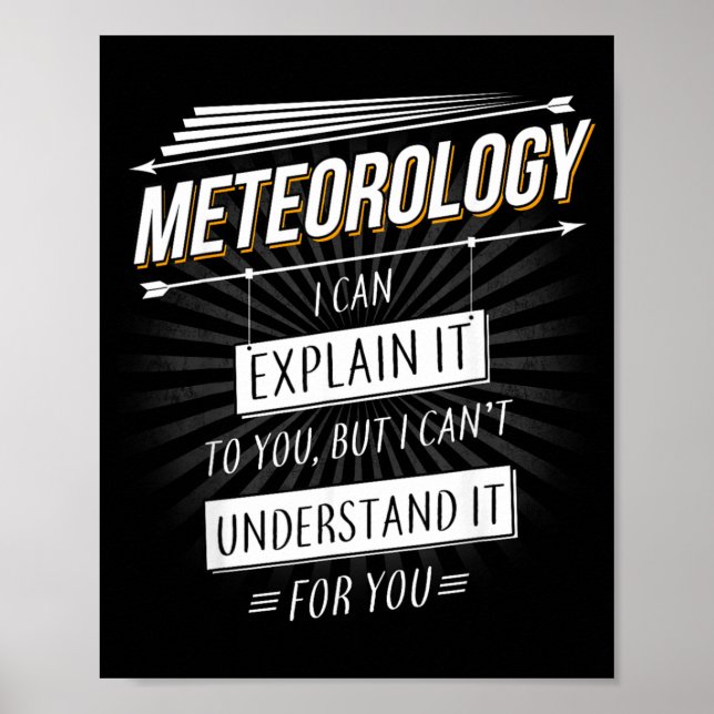 Affiche Cadeau de météorologue conception amusante avec mé (Devant)