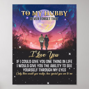 Affiche Cadeau de Noël   À Mon Hubby Je T'Aime