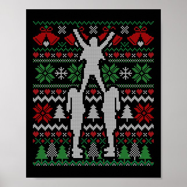 Affiche Cadeau de Noël Cheer Pom-pom girl (Devant)