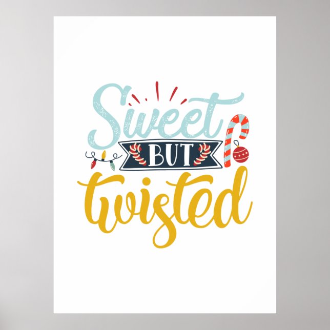 Affiche Cadeau de Noël | Douce mais tordu (Devant)