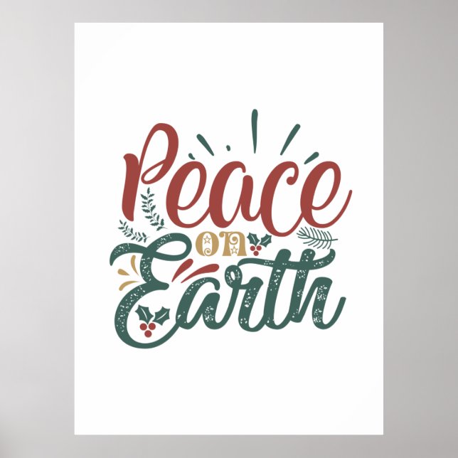 Affiche Cadeau de Noël | Paix sur Terre (Devant)