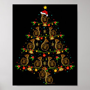 Affiche Cadeau de Noël pour amateur de musique de cor d'ha